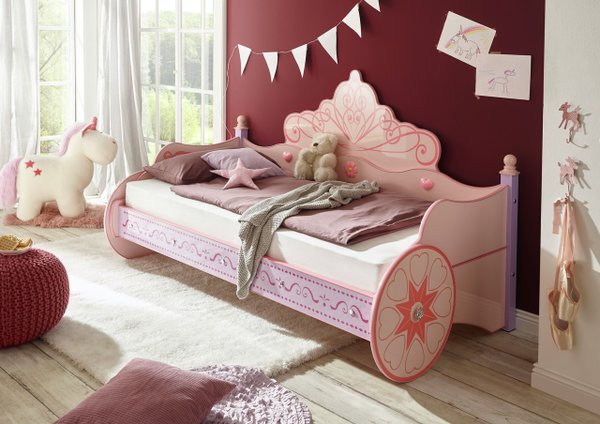 Kinderbett PRINCESS Pink Glanz lackiert